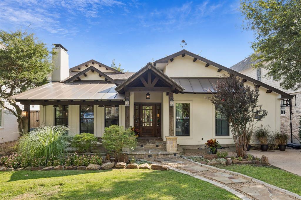 Introducing a stunning, move-in-ready home in the highly sought-after Highland Park ISD. Nestled on a serene cul-de-sac with minimal traffic and wonderful neighbors, this exquisite 4-bedroom, 4.5-bathroom single-family residence, zoned for Boone Elementary, boasts an outstanding blend of modern updates & timeless charm. The welcoming front porch showcases exposed wood beams & stone  accents making it the perfect spot to enjoy watching children play or  a quite spot to read a book.This is a fitting introduction to the thoughtfully designed layout catering perfectly to contemporary family living, featuring soaring ceilings and elegant wood floors in all entertaining spaces. The first-floor primary suite is a tranquil retreat with lofty ceilings, wood floors, & a luxurious spa-like bath equipped with jetted tub,separate shower, & expansive walk-in closet & wall of built -ins. A second suite down adds versatility, perfect for guests,young children,or home office. A sleek chef’s kitchen dazzles with marble counters, a spacious island, built in wine fridge, a SubZero refrigerator,  gas cooktop, and abundant cabinetry. The kitchen seamlessly flows into the family room, with a cathedral ceiling & stone fireplace, creating a warm & inviting space to gather. Formal living and dining areas feature a second fireplace & floor-length windows providing loads of natural light. Upstairs, you’ll find 2 additional bedrooms & a full bathroom, providing comfort & privacy for children and guests. The backyard is a private retreat, offering a sparkling pool (removable safety fencing),  a sep. spa, & multiple seating areas around a built-in firepit. Practical features include attached 2-car garage, additional guest parking, a full pool bath, & separate utility room. Updates include new windows, carpet, all baths, & paint. This home is sure to impress. Don’t miss out on the chance to proudly call this updated gem, on a quiet cul-de-sac your home.