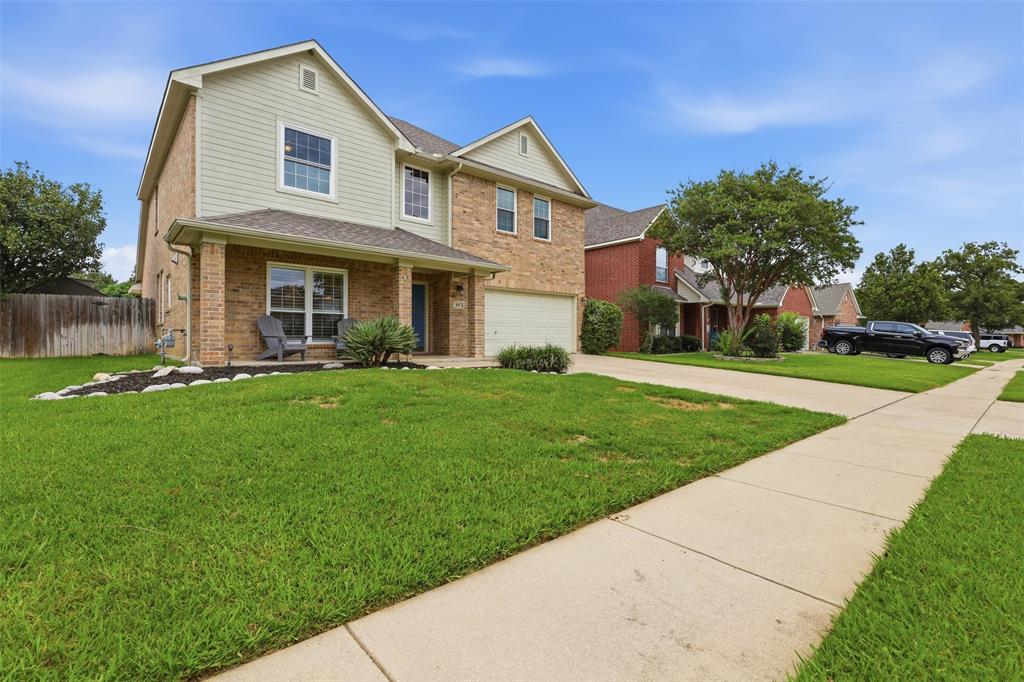 Move in ready 4 Bed 2.1 Bath home with pool in the highly desirable neighborhood of Oak Valley Estates! The kitchen features a gas range, an island, stainless steel appliances, and granite countertops. The living room overlooks the private backyard and offers a cozy brick gas log fireplace. The primary bedroom is located downstairs and offers an ensuite with dual vanities, walk-in shower only, and walk-in closet. No carpet downstairs! All 3 secondary bedrooms are upstairs with a full bath and 2nd living space. New upgraded PELLA Vinyl windows added 2025 throughout! The backyard provides room to enjoy outdoor living, whether relaxing after a long day or hosting weekend gatherings by the pool with a beautiful waterfall feature.
