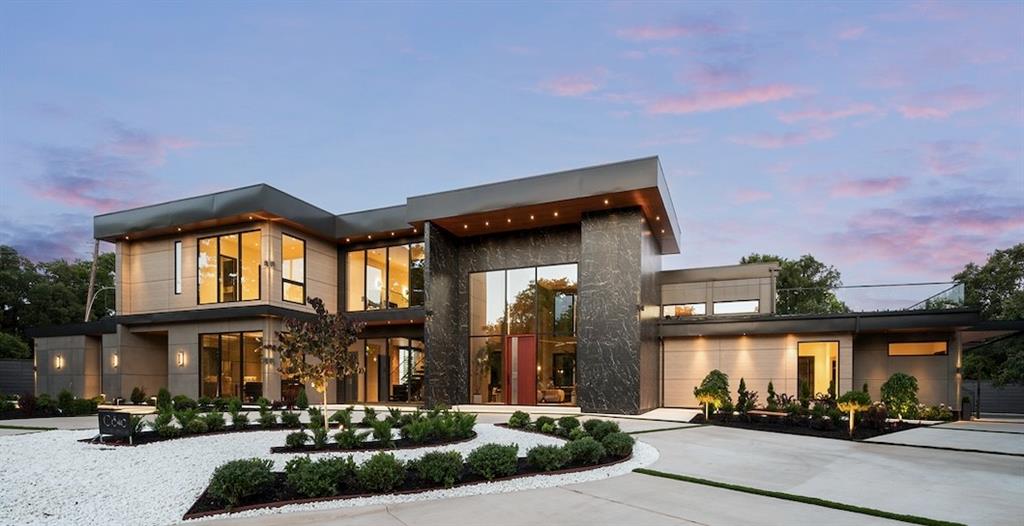 Nestled on an expansive .82-acre cul-de-sac lot in prestigious Preston Hollow, this newly constructed architectural marvel exudes unparalleled sophistication with 8500 SF in main house and a 600 SF casita. The marble slab cladding & circular driveway offers the WOW factor upon arriving at this masterpiece. Step inside & be greeted by soaring 20’ ceilings and walls of glass that flood the home with natural light, creating an atmosphere of luminous refinement. The flawless first-floor design seamlessly integrates form and function, with formal living and dining areas adorned with a double-sided marble fireplace, luxurious wall paneling, & magnetic LED lighting. The stylish club room features high-top tables, a sleek bar, & a climate-controlled wine cellar. Sliding glass walls artfully separate the expansive gourmet kitchen, a culinary showpiece appointed with stone countertops, double islands, sleek Florense cabinetry, Thermador appliances, & designer lighting. A spacious pantry & separate back kitchen ensure flawless functionality. Just beyond, a media room invites guests to indulge in cinematic experiences or relax in casual luxury. The primary suite is a private sanctuary with a spa-like bathroom clad in porcelain onyx and marble, a dramatic black bathtub, impeccably appointed closets and built-in coffee bar. A secondary upstairs suite, an additional laundry room, and a stunning flamed Azure marble staircase with glass railing and walnut treads further elevate the home. Outdoor living is a symphony of luxury, boasting a heated pool with a mesmerizing Alex Turco water feature, a sunken firepit, an outdoor kitchen, and a turfed yard adorned with cherry trees and landscape lighting. A private casita with a kitchenette, full bath, and sauna offers impeccable guest accommodations or wellness retreat. Completing this modern marvel is a 4-car garage enhanced with designer lighting and bespoke wall coverings. This is the pinnacle of modern luxury living in Preston Hollow.