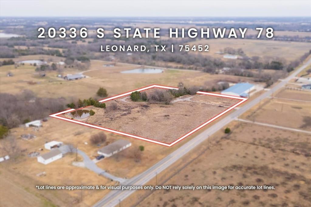 Leonard is an up and coming community and this Land has access to WATER!!!  Beautiful 5 acres of land is unzoned with over 500 lineal feet on   Highway 78, it will make a Great Location for a Business or Home. This property is conveniently located to  Fannin County's  2 new lakes: Bois D'arc Lake and under construction Ralph Hall Lake.  This is a MUST SEE !!!  ALL INFORMATION DEEMED RELIABLE BUT NOT GUARANTEED.  BUYERS AGENT TO VERIFY ALL INFORMATION.  NEW SURVEY WILL BE NEEDED.