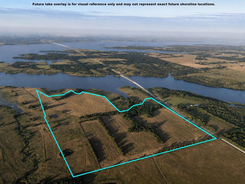 Positioned along the future shoreline of Lake Ralph Hall, one of the largest new reservoirs built in Texas in decades, this 116.53 acre tract in Fannin County delivers nearly a mile of future lake frontage, clean productive hay meadow, and multiple elevated build sites with potential for sweeping lake views, all before surrounding values fully reflect what's coming. With approximately 0.35 miles of paved frontage along Highway 34, two gated entrances, and electricity available at the road, the property is immediately accessible and usable while you plan for what comes next. Gently rolling topography and virtually no wasted acreage make it well-suited for a private estate, ranchette subdivision, lakefront residential development, or long-term investment hold.  Future zoning expectations of minimum 1-acre lots provide a clear path for investors and developers. Lake Ralph Hall is projected to span roughly 7,600 surface acres with planned amenities including boat ramps, fishing access, hiking and biking trails, a pedestrian bridge, and designated hunting areas; Texas Parks and Wildlife has already begun stocking the future lake footprint with bass, crappie, and catfish. Located approximately 90 miles northeast of Dallas, 6 miles south of Honey Grove, and 16 miles east of Bonham, this property sits within easy reach of one of the fastest-growing population centers in the country, and as the lake fills, shoreline tracts like this one are expected to see significant appreciation. Large-acreage properties with future lake frontage, paved highway access, and real development potential are becoming increasingly rare in North Texas! 

Disclaimer: The boundary lines shown are approximate and are provided for general reference only. Arrowhead Land Company makes no representations or warranties, express or implied, as to the accuracy, completeness, or reliability of those property lines. Buyers are advised to obtain an independent survey to verify exact property boundaries.