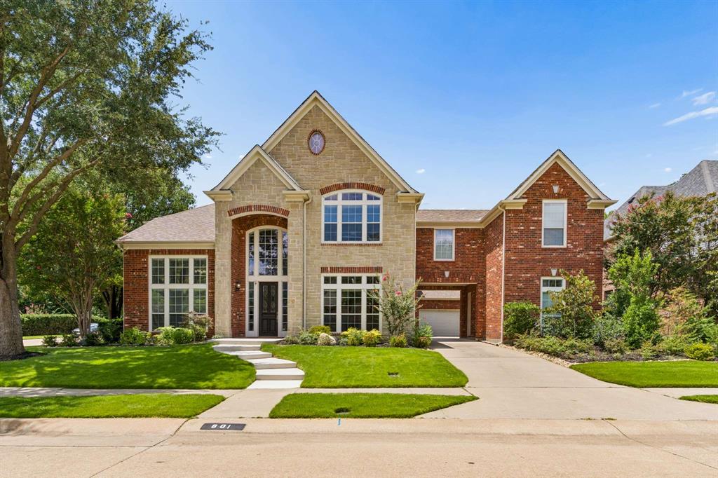 Over $600,000 in renovations have transformed this exceptional Stonebridge Ranch home into a one-of-a-kind showcase of luxury, craftsmanship, and thoughtful design. Perfectly positioned on a corner lot backing to peaceful green space, every room has been reimagined with high-end finishes and timeless style. The chef's kitchen features quartz countertops, white cabinetry, Bosch stainless-steel appliances, a five-burner gas cooktop, abundant prep space, an oversized walk-in pantry, and a breakfast area with additional seating. The living room is filled with natural light from remote-controlled skylights and anchored by a dramatic stacked stone fireplace with custom architectural details. French doors open to a private study, while the formal dining room with butler's area offers flexibility for entertaining. The luxurious primary suite includes a sitting area and a private office with custom built-ins accessed by its own staircase. The renovated spa-inspired bath features quartz countertops, an oversized frameless shower with multiple showerheads, built-in niches, bench seating and spacious walk-in closet. Upstairs offers a game room, media room with theater seating, exercise room, 3 secondary bedrooms, and 2 updated full baths. The sunroom overlooks the backyard and serves as the perfect game room or flex space. Enjoy your private backyard retreat featuring a spectacular 2023 gunite pool with water features, tanning ledge, pool chiller, and outdoor living area with a built-in flat-top cooker. Additional highlights include a porte cochère 3-car garage, three HVAC systems (2025), fresh interior paint and flooring, whole home water softener, custom lighting and extensive updates throughout. Stonebridge Ranch residents enjoy the Beach Club, Aquatic Center, tennis and pickleball courts, playgrounds, hike and bike trails, and year-round community events in highly acclaimed McKinney ISD. A rare opportunity to own one of Stonebridge Ranch's most extensively renovated homes.
