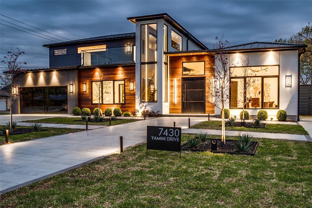 Contemporary buyers this is the one for you! This 2023 built home embodies spectacular, LA inspired, high-end, designer finishes at every turn. Wide plank white oak floors welcome you into the gorgeous foyer highlighting a sleek floating staircase with a floor to ceiling feature porcelain tile wall. Natural light flows from the large windows in this open floor plan offering generous space creating limitless possibilities. Thermador appliances include gas c-top, dble ovens and top of the line Brazilian made Florense cabinets in this dreamy kitchen & catering kitchen. Each bathroom has its own hand selected finishes & unique tile selections. The first floor primary suite features a spacious, custom closet & bathroom perfectly finished soft lighting, beautiful black free-standing tub & heated floors and an Alex Turco one of a kind epoxy resin art wall. Open the multiple sliding glass doors to the covered patio, kitchen, sparkling pool, marble fire pit with LED lighting & lush landscaping.