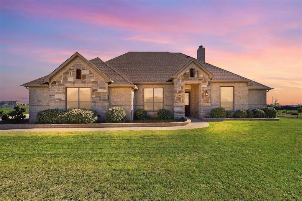 This stunning 2500 sq ft home in the desirable Pioneer Point community offers 3 bedrooms, 3 full baths, a dedicated office, and a spacious game room: perfect for work, play, and everyday living. Start your day with morning coffee on the oversized covered patio, enjoying serene views of the seasonal pond just beyond the fence line. The expansive 1-acre yard is a true outdoor oasis, featuring a cozy fire pit for family gatherings and s'mores, a separate covered BBQ area, a walking path, and ample space for adding a future pool. Storage enthusiasts will be amazed by the 1200 sq ft full-brick workshop, boasting spray foam insulation, 120 240 volt power, half-bath rough ins, washer and dryer hookups, an oversized garage door, and side space for RV parking. Additional highlights include an attached 3 car garage, beautiful brick planters in the front yard, and exterior solar screens on all windows for energy efficiency and comfort. Located outside city limits for significantly lower taxes yet within the popular Pioneer Point community, this property delivers exceptional extras you won't find elsewhere. Don't miss the chance to see everything this incredible home has to offer!