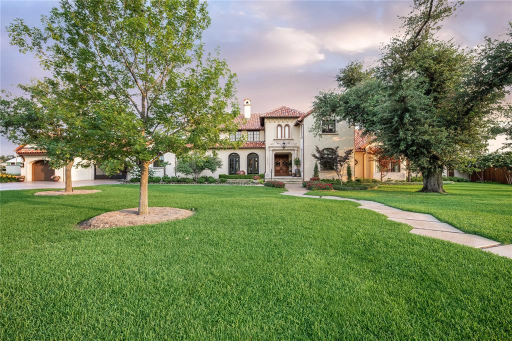 Custom estate on 1.13 acres in Lobello Estates has a California Mediterranean feel and was built for indoor outdoor living. Originally designed by C.A. Nelson Architects, and constructed in 2010 with the highest quality construction standards by Bob Thompson Homes, the sellers have undergone an extensive two year renovation with no detail overlooked. Interior features include 1st floor primary and downstairs guest suite, two offices, great room with wet bar open to the kitchen and also to the beautiful rear gardens with oversized covered patio. Upstairs are three bedroom suites, game room and covered loggia. Savant full home automation system plus extensive lighting designed by Monte McCoy Lighting Design.