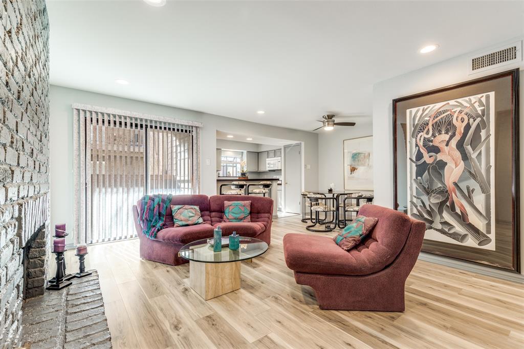 This condo is uniquely and softly updated with designer paint and countertop, flooring etc. First floor, in front of assigned parking.
The location offers excellent proximity to so many different shopping places.  Conveniently located near Trader Joe’s, the Dallas Galleria, restaurants, shopping, the Dallas North Tollway, and Interstate 635, with easy access throughout the Metroplex. Also close to the exciting future Valley View redevelopment and the evolving Pepper Square area with planned retail and dining enhancements nearby. Perfect for first-time buyers, or anyone looking for low-maintenance living in a prime Dallas location! nightlife, and major Dallas highways.
The sale includes the refrigerator and stacked washer and dryer. We are also open to negotiating the existing furniture.