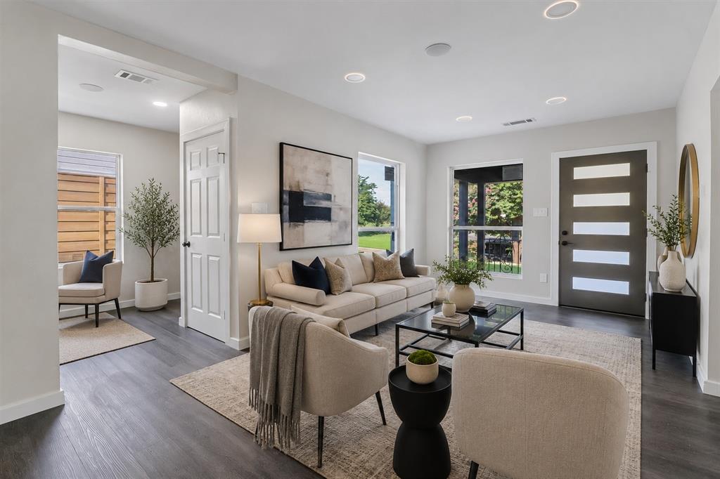 Beautifully remodeled modern open concept home at 1310 Elmwood in Dallas featuring 3 bedrooms and 2 bathrooms. This unique move in ready property offers new electrical, plumbing, carpet, laminate, and tile flooring throughout, giving it a fresh, modern feel. The spacious kitchen is highlighted by granite countertops, flowing seamlessly into the open living and dining areas, ideal for everyday living and entertaining. A large side driveway provides ample parking and convenience. Enjoy the expansive backyard, ideal for hosting gatherings, grilling, entertaining, or relaxing outdoors. Stylish, updated, and functional, this home is a must see in a great Dallas location.