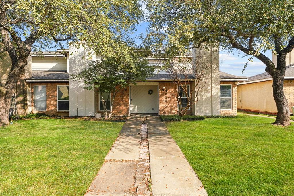 Easy access to beautiful Mesquite Park with trails and fountain. Property in established neighborhood. MOST EVERYTHING has been upgraded or replaced. New interior paint throughout - walls (light gray), ceilings, trim. Living room: New fireplace tile, new screen, new entry tile, new carpet, new ceiling fan. Dining: new carpet, new lighting, new French doors overlooking wood-fence, enclosed patio. Kitchen: New cabinets, new granite countertops, new porcelain floor tile, new refrigerator, stove, dishwasher, microwave, new kitchen sink, faucet, disposal, overhead lighting. Bedrooms: New ceiling fans, carpet. Bathrooms: New vanities with undermount sinks, new cutoffs, new decorative tile over tubs, new toilet paper holders, towel rings, and towel bars. Laundry: New door from kitchen. Garage: New paint on ceilings and walls. New plugs, switches throughout. New HVAC thermostat. Exterior: New double-insulated vinyl windows (excluding octagon-shaped window above stairs) plus new 2-inch vinyl blinds. New siding on front along roof area, new exterior paint on front stucco and siding. New paint on front door. Easy access to I-30, I-636, and George Bush.