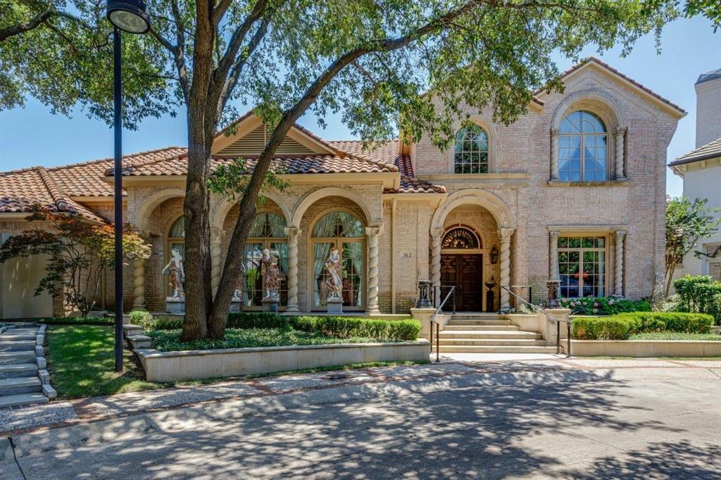Rare Opportunity in Lane Park Estates – Elegance Meets Luxury Nestled in one of the most coveted, private, and rarely available enclaves, this
magnificent residence exudes the timeless elegance of Old World Mediterranean design. Set on a premier lot within the exclusive gated community of Lane Park Estates, the home boasts a striking brick exterior, tile roof, and a beautifully framed front porch with arches and paneled wood doors, offering an inviting and grand first impression. Step inside to discover soaring vaulted barrel ceilings in the gourmet kitchen, a
 chef’s dream with a large center island featuring a 6-burner gas cooktop, double ovens, a walk-in pantry, and a wine closet perfect for the connoisseur. The open-concept living spaces are designed for both comfort and entertaining, with easy flow to the serene pool area, complete with a spa, fireplace, and loggia – the ideal spot for relaxation or hosting gatherings in style. This home is truly a rare find, offering both privacy and a 
 lifestyle of unparalleled sophistication. Roof replaced in 2017.