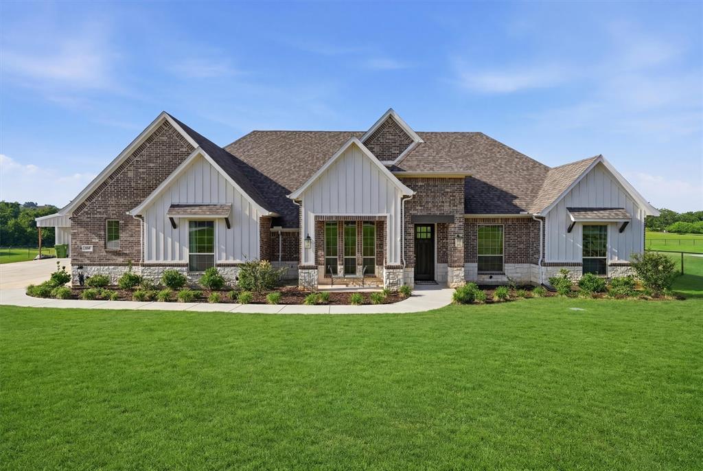OPEN HOUSE SATURDAY JUNE 6TH 12PM - 2 PM. Welcome to country living with modern luxuries. Built in 2021 and situated on 2 beautiful acres, this stunning custom built one story home offers 2752 square feet of thoughtfully designed living space, featuring 4 bedrooms, 2 bathrooms, dedicated office. Step inside to an inviting open floor plan where soaring ceilings, impressive wood beam accents, and a cozy wood burning fireplace create a warm yet elegant atmosphere. The chef inspired kitchen is the heart of the home, showcasing quartz countertops, a large center island with seating, double stainless steel ovens, abundant cabinetry, oversized pantry and seamless flow into the living and dining areas. The spacious primary suite offers a private retreat, while the additional bedrooms provide flexibility for family, guests or hobbies. Attached 3 car garage and shop have upgraded epoxy flooring. Outside, sip coffee in the morning on your covered back patio. Don't be surprised if you get a few deer in the backyard. Enjoy the freedom and privacy of 2 acres and wooded in the back, extended concrete driveway, complete with a shop with 110 plug and garage door opener, ideal for storage, projects, equipment, or recreational vehicles. With modern upscale finishes and plenty of room to spread out, this property offers the perfect blend of rural charm and contemporary conveniences. Experience the best of Decatur living where quality craftsmanship, open spaces, and a peaceful setting come together to create an exceptional place to call home.