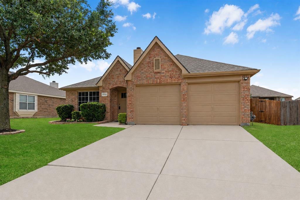 OPEN HOUSE ON 7.25, SAT, AT 1-3PM!!*Welcome to this beautifully maintained 3-bedroom, 2-bath home with a new roof in the desirable Sendera Ranch community, offering a thoughtfully designed single-story layout with an inviting open-concept floor plan. The spacious living room features warm wood-look flooring, vaulted ceilings, and a cozy fireplace, flowing seamlessly into the kitchen and dining area—perfect for everyday living and entertaining. The kitchen is equipped with abundant cabinetry, generous counter space, stainless steel appliances, breakfast bar, and a walk-in pantry. The primary suite is tucked away from the secondary bedrooms and includes a vaulted ceiling, dual vanities, a garden tub, separate updated walk-in shower, and spacious walk-in closet. Two additional bedrooms provide flexibility for family, guests, or a home office. A dedicated utility room with built-in storage adds everyday convenience. Step outside to a covered patio overlooking the large fenced backyard with plenty of space for pets, play, or future outdoor living enhancements. Additional highlights include a two-car garage, mature landscaping, and a move-in ready interior. Conveniently located near neighborhood parks, pools, walking trails, shopping, dining, and major commuting routes. Zoned to highly sought-after Northwest ISD, this home is ready for its next owner to move in and enjoy.