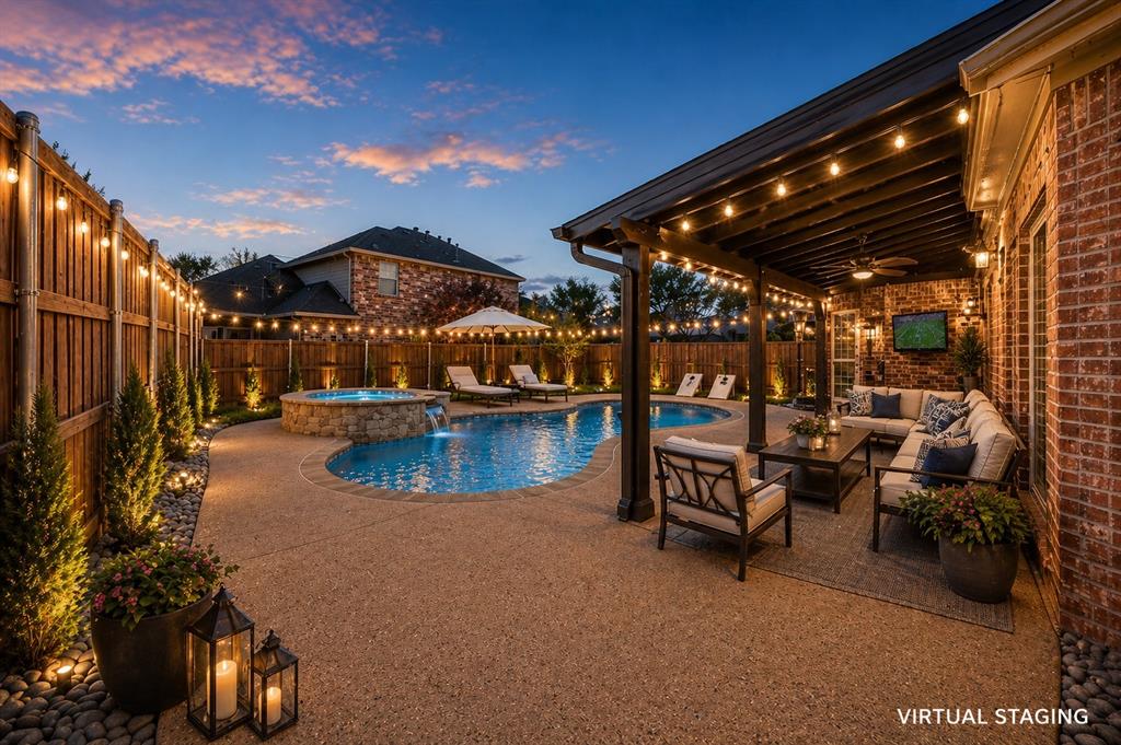 Welcome to this beautiful two-story home in the highly sought-after Waterview community in Garland, offering both comfort and flexibility with Garland ISD’s school choice program.

Step inside to find a warm and inviting living space highlighted by a stunning stone fireplace, creating the perfect centerpiece for cozy nights and gatherings. The functional two-story layout provides ample room for everyday living, entertaining, or working from home.

Out back, enjoy your own private retreat with a large backyard and sparkling pool, ideal for relaxing weekends, summer fun, and hosting guests. Whether you're lounging poolside or enjoying outdoor dining, this space is designed to impress.

Located in the desirable Waterview neighborhood with access to community amenities, this home combines lifestyle, location, and opportunity all in one.
