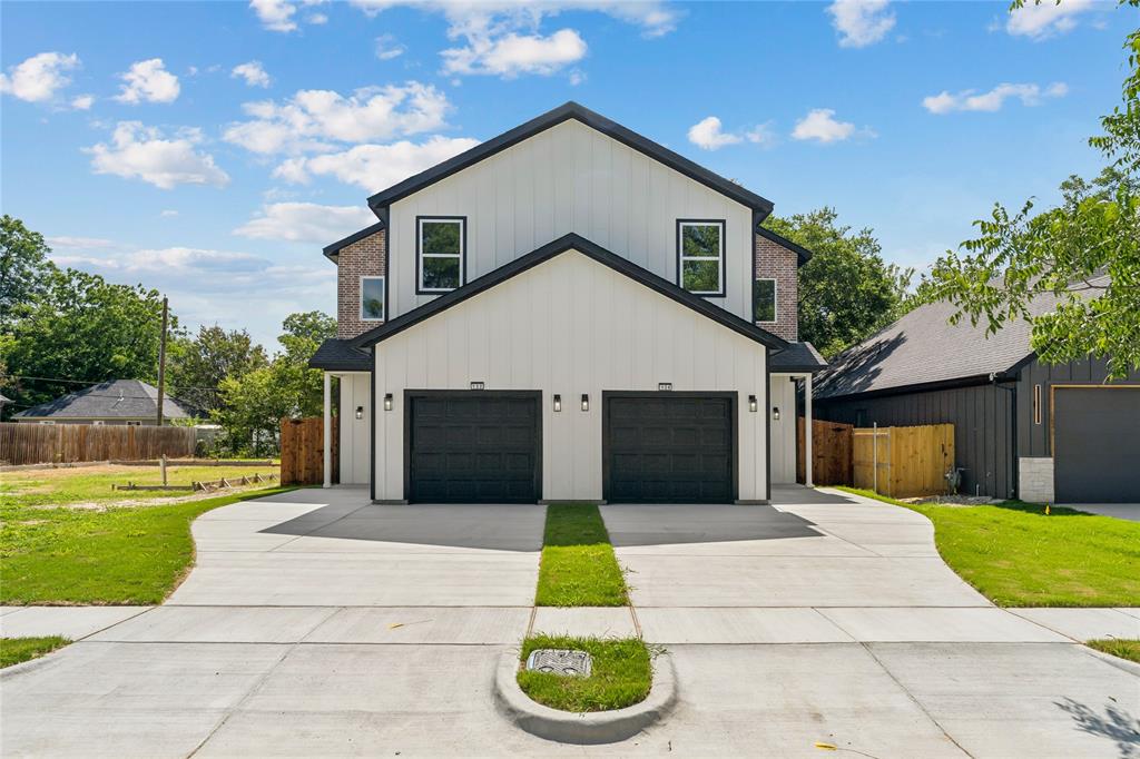Exceptional opportunity to own a brand-new construction duplex in the heart of Fort Worth! Price includes the entire building — both units — making this a great opportunity for investors, house hackers, or buyers looking for multi-generational living.

Each thoughtfully designed unit features 3 bedrooms, 2.5 bathrooms, a private office, upstairs game room, and a spacious open-concept layout with modern finishes throughout. The primary suite is conveniently located downstairs and offers a beautiful ensuite bathroom with dual sinks, designer finishes, and a large walk-in shower.

The first floor welcomes you with a bright and open living area that flows seamlessly into the kitchen and dining space, perfect for entertaining. The stunning kitchen showcases custom cabinetry extending to the ceiling, oversized island, quartz countertops with elegant veining, modern backsplash, stylish pendant lighting, and contemporary fixtures. A convenient half bath is also located downstairs.

Upstairs you will find two additional bedrooms, a dedicated office space, a spacious game room, and a full bathroom featuring dual sinks, offering functionality and flexibility for today’s lifestyle.

Both units include beautiful modern selections such as luxury-style flooring, upgraded lighting, sleek hardware, contemporary bathrooms, and neutral finishes throughout. Enjoy private fenced backyard areas and attached garages, all wrapped in a modern exterior design with great curb appeal.

Located minutes from Downtown Fort Worth, major highways, dining, shopping, and entertainment. A rare chance to own a new construction income-producing property with two move-in-ready units!

Don’t miss this incredible investment opportunity!
