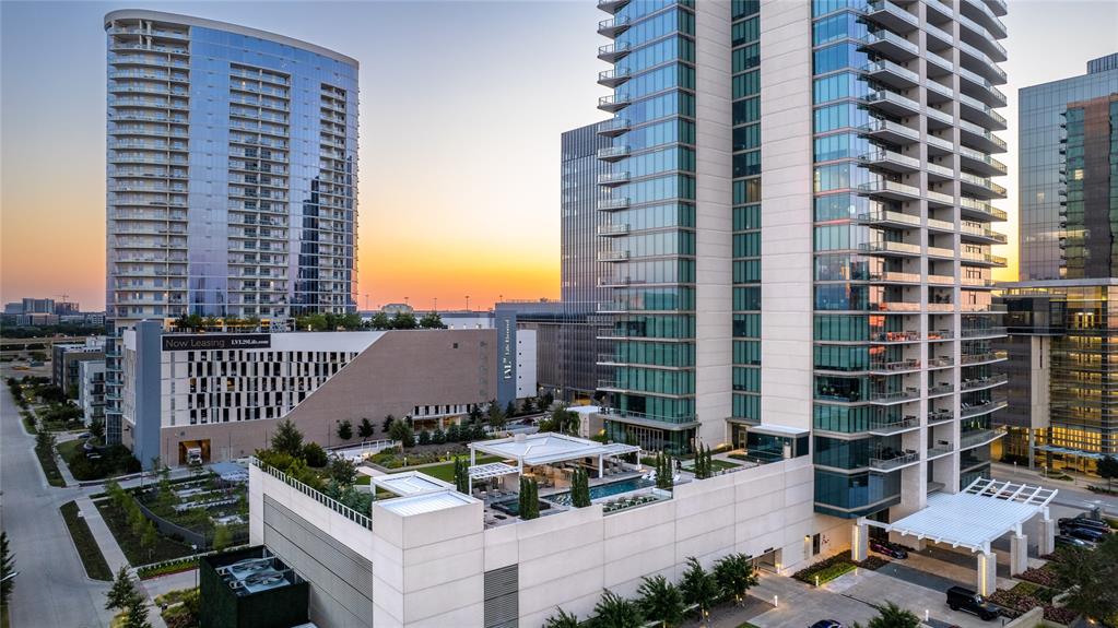 Experience luxury high-rise living in the heart of Legacy West at The Windrose Tower. This elegant residence offers an open-concept design with floor-to-ceiling windows that fill the living spaces and both bedrooms with natural light. The well-appointed kitchen opens seamlessly to the living and dining areas, creating an ideal setting for everyday living and entertaining. Residents enjoy an unparalleled collection of resort-style amenities including a resort pool, state-of-the-art fitness center, yoga studio, golf simulator, putting green, owners' lounge, board room, outdoor grilling areas, landscaped gardens, and valet service. Whether you're relaxing poolside, entertaining guests, or enjoying the walkable lifestyle of Legacy West, every detail is designed for comfort and convenience. Located in one of North Texas' most dynamic business and entertainment districts, Windrose Tower is just steps from premier shopping, dining, and nightlife, while offering convenient access to major corporate headquarters including, The Star, Toyota Motor North America, JPMorganChase, Liberty Mutual, and Boeing. The residence includes two assigned parking spaces and provides a true lock-and-leave lifestyle in one of the region's most sought-after luxury communities. Exceptional service, sophisticated amenities, and an unbeatable location make this a rare opportunity to own at Windrose Tower.