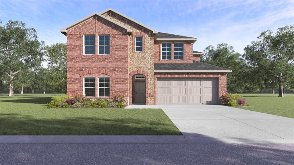 new construction in aubrey texas this D.R.Horton home with 4 bedrooms 3 baths media and game rooms with separate dining this home offers gas stove tankless water heater hard flooring through out main home area 36 inch cabinets  covered back patio Close to park, pools and school.