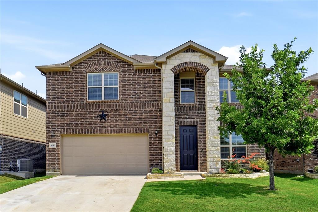 Welcome Home!! This stunning two-story home offers the perfect blend of comfort, style, and space! Featuring 4 bedrooms and 3.5 baths, this property is designed with modern living in mind. The open-concept living area boasts soaring high ceilings, creating a bright and airy atmosphere that welcomes you the moment you walk in. Enjoy beautiful LPV wood floors throughout the first level, adding warmth and elegance, along with an electric stone corner fireplace.  Kitchen has large pantry with center island and breakfast bar. NOTE: This home offers two primary bedrooms supporting multi-generational living. The upstairs primary bedroom is accompanied by a huge on-suite bathroom with garden tub and separate shower and two walk-in closets. The second floor also features a second living area. The first floor features a lg Bedroom and a full on-suite bath. The two-car garage provides plenty of room for parking and storage. Step outside to your private backyard oasis—perfect for entertaining!  Simply large backyard offers relaxing and enjoyable fresh air while sitting on the covered patio. Located in a very desirable neighborhood, only a few minutes away from TCC College, Eagle Mountain Lake, and Marine Creek Lake. This home is ready for you to move in and start making memories. Don't miss your chance to make it yours! House has easy access to 820 or I 35 or Lockhead Martin