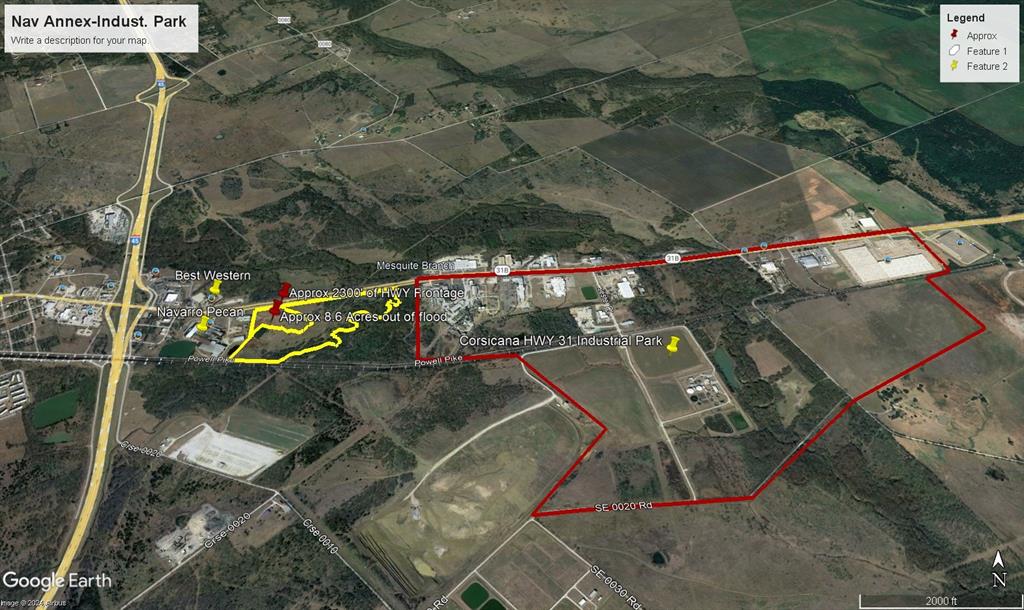LOCATION LOCATION LOCATION!!! 47.59 Acres strategically located in the middle of the HWY 31 industrial area of Corsicana.  Property is currently being used as grazing land with an ag exemption, but is ready for one or more many possibilities.  This could be a great truck parking or most other industrial developments.  There are too many options to list!
This property has approximately 2300 ft frontage on E HWY 31 and sits in the middle of established industries including the Best Western and multiple auto dealerships.  There is city water and sewer available plus 3 ponds  located for additional water if needed.