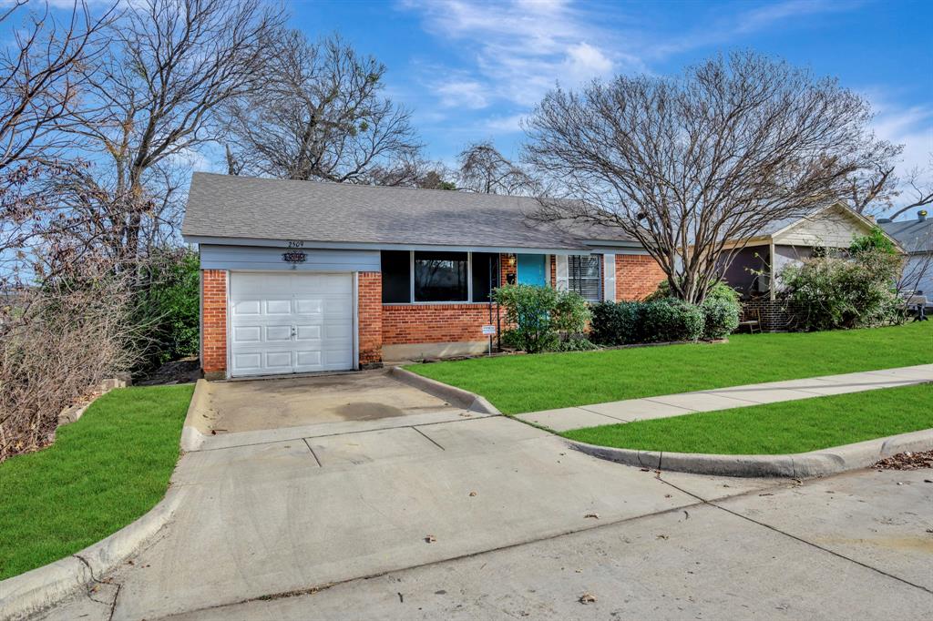 Located near TCU, this traditional ranch style design offers lots of living!  Located in an established older neighborhood features include three bedrooms, one bath, a generous living dining area, bright and cheerful country kitchen and attached one car garage.  The third bedroom would make an exceptional home office that overlooks the oversized park like yard!  A private fenced yard, large entertainer patio and tall trees extend your living space outdoors with plenty of room for entertaining as an added bonus!  Lots of updates already completed-refrigerator, range, washer and dryer remain with the property!  A great location near TCU for an income investment property or first home dream!  Schedule your private showing and make this yours today!