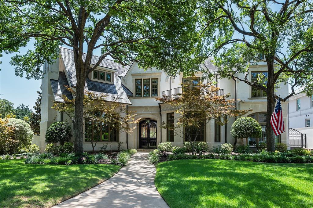 This spectacular Highland Park home, completely remodeled by Chad Dorsey Designs in 2023, features a DOWNSTAIRS PRIMARY SUITE, formals, two beautiful home offices, a gorgeous kitchen with all new appliances, and a morning room with fireplace. Second floor includes 4 bedrooms with ensuite baths, game room with wet bar that opens to a large upper patio overlooking the pool, media room, and study. A basement with a workout room and massage room, and a 3-car garage complete this lovely home. The lushly landscaped backyard features a covered logia with fireplace and grill, and a beautiful pool and spa. Furnishings are also available for sale, please inquire with listing agent.