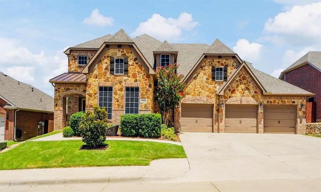 Stunning brick & stone elevation which includes a front porch, two back patios and meticulously maintained landscaping.This open concept home boasts tall ceilings, and oversized windows that provides ample natural light. Your loved ones will surround you as you cook in this kitchen that showcases a brick arch around the cooktop, that opens to an eat- in area. An attractive stone fireplace in the main living area is ideal for family time!
The second level of the home offers a spacious game room the extends to a balcony and two additional rooms and a full rest room. Plenty of outside green space for the family with an oversized patio.