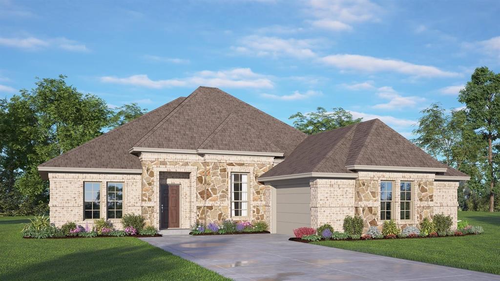 MLS# 21293376 - Built by Risewell Homes - Aug 2026 completion! ~ This thoughtfully designed single-story home in Joshua offers a comfortable and functional layout with three bedrooms, two bathrooms, a private study, and both formal and casual dining spaces. The open-concept kitchen features a large island, walk-in pantry, and a cooktop, flowing seamlessly into the bright breakfast area and spacious family room highlighted by a cozy woodburning fireplace. Just off the foyer, a formal dining room provides the perfect setting for hosting gatherings and special occasions. The private primary suite is tucked away at the back of the home and features dual vanities, a soaking tub, a separate shower with built-in seat, and a generous walk-in closet. Two additional bedrooms share a nearby full bath, while the study near the front of the home offers an ideal space for working from home or a quiet retreat. Additional highlights include a centrally located laundry room, a welcoming front porch, a covered patio for outdoor relaxation, and a spacious two-car garage designed for everyday convenience.