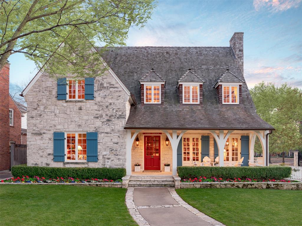 Built by Rusty Goff and designed by Paul Turney architects, this 5077 sq ft University Park home makes one feel as though you have stepped onto the cover of Country Living magazine in the heart of the city. Built in 1997, the Austin stone exterior was reclaimed from the original Hal Yoakum home built on the property in 1934. Filled with character and charm, this 3 bedroom, 3 bath and 2 half bath home features two dining areas, a morning room and open kitchen. Sit in front of one of the cozy stone fireplaces in the study and have your morning coffee or host friends in the open family room complete with wet bar and game area. The home sits on a gorgeous 70 x 170 corner lot, within steps of Caruth Park. Enjoy the beauty and tranquility radiating from the gardens which border this special house. The location is superb and  walkable to restaurants and shopping. This is a one of a kind landmark in University Park, Texas and a Must See!
