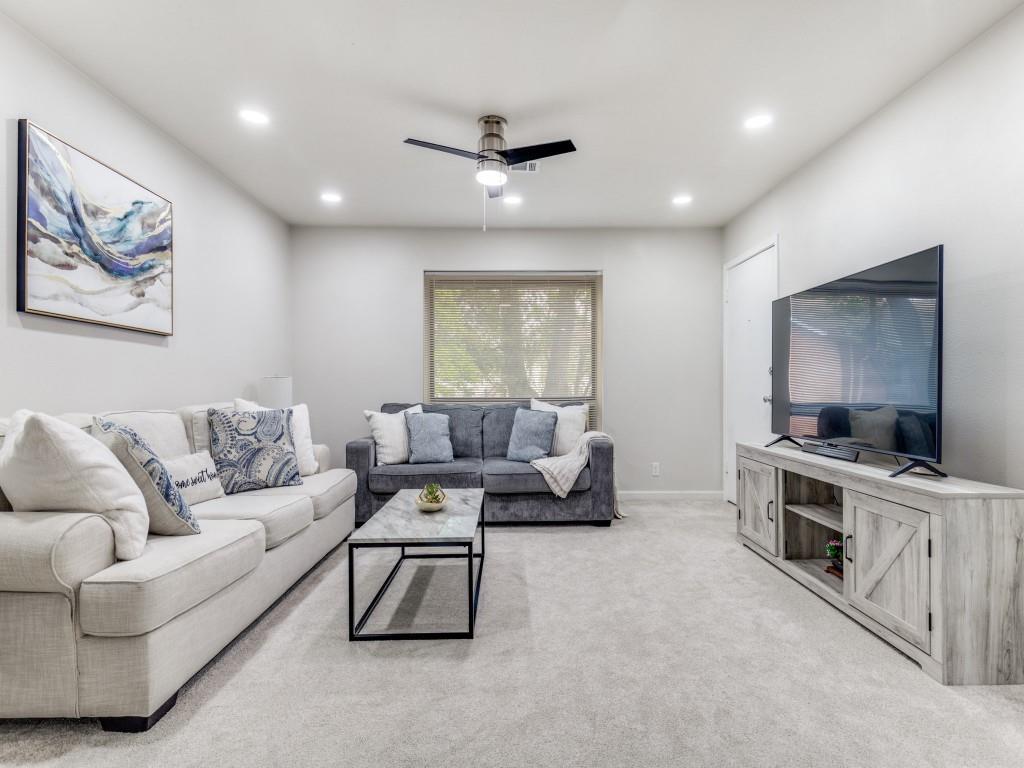 Updated with modern upgrades and thoughtful touches, 10017 Regal Park Lane #205 is a gem tucked away at the end of a serene cul-de-sac. Recent improvements include a brand-new HVAC system (2026), plush sound-absorbing carpet (2024), and fresh vinyl kitchen flooring (2023). The kitchen boasts a 2023 refrigerator that conveys, while the included washer and dryer (2023) add convenience. Custom shelving in the spacious walk-in closet and hallway (2023) maximizes storage. Set within the secure, gated interior of the complex, this condo offers privacy and peace, with no through traffic to disrupt your retreat. The building itself shines with freshly painted common areas (2023) and a Spectrum WiFi outlet for easy connectivity. The HOA fees include all utilities, assigned parking and access to the pool right in front of the unit. To top it off, this complex is investor friendly! Located minutes from Preston Hollow Village, Trader Joe's, and major highways, this home blends comfort, style, and practicality in an unbeatable location.