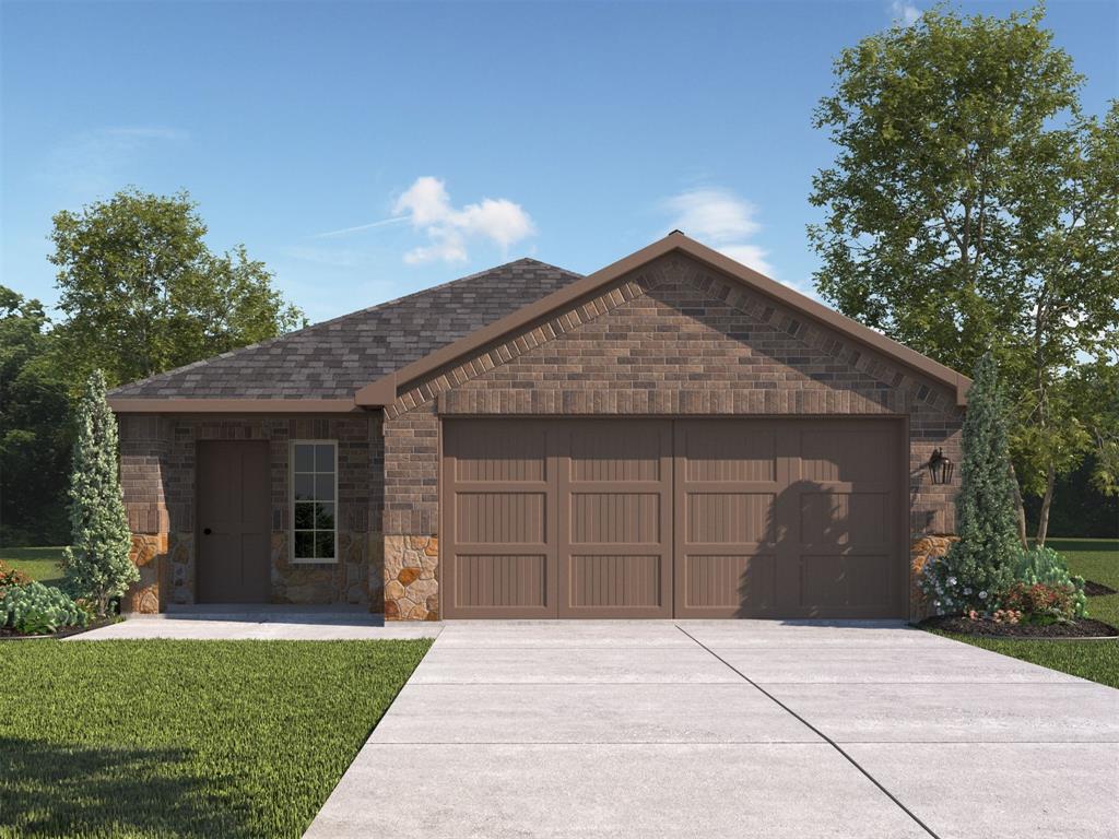 New phase now selling! D.R. Horton America's Builder since 2002 is excited to serve as your home builder in the fabulous unique master planned community of Springhill South in Boyd with an estimated Summer Completion. The Brooke plan elevation-B is a one-story home featuring 3 bedrooms, 2 baths, and 2-car garage. The front porch opens to the entry foyer leading to a gourmet kitchen including granite counter tops and stainless-steel appliances with gas cooking range, perfect for entertaining, The Brooke features an open concept floorplan with the kitchen separating the living room and dining room. The primary bedroom features a large walk-in closet. The rear covered patio comes built standard and is located off the dining room. Additional features include: tankless water heater; ceramic tile flooring in entry, halls and all wet areas; plush carpet flooring in all bedrooms and living room; cultured marble vanity tops in all bathrooms; and full yard sod, landscaping and irrigation. This home includes our AMERICA'S SMART HOME base package.  Using one central hub that talks to all the devices in your home, you can control the lights, thermostat and locks, all from your cellular device. Community Pool, Cabana, Walking Paths, Park, basketball court.