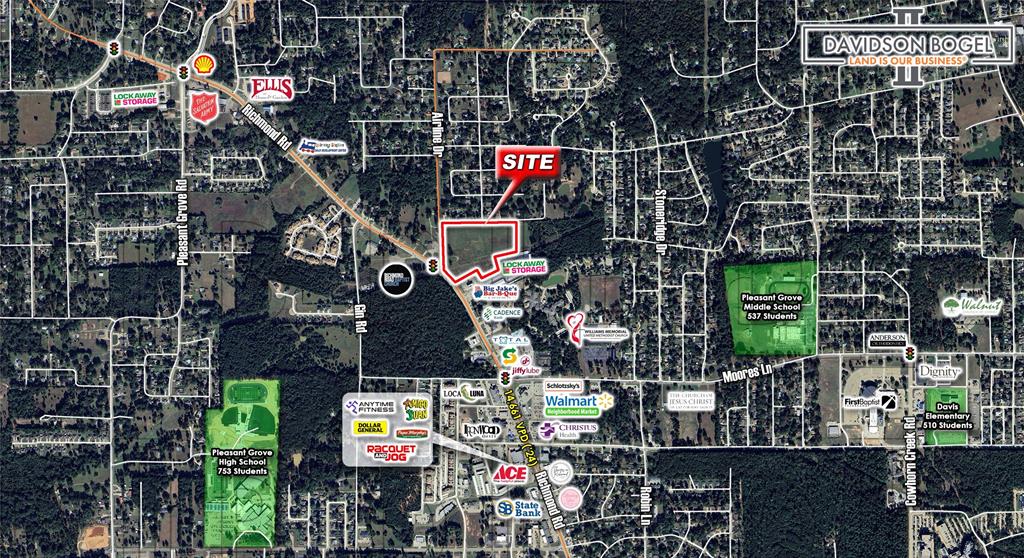 This 16.05 AC site is located along Richmond Rd (FM 559) on the northwest side of Texarkana. The property allows for easy access to I-30 and I-369. Utilities to site include water and sewer. The site is zoned PD- 20-4, which has a base zoning of GR - General Retail.