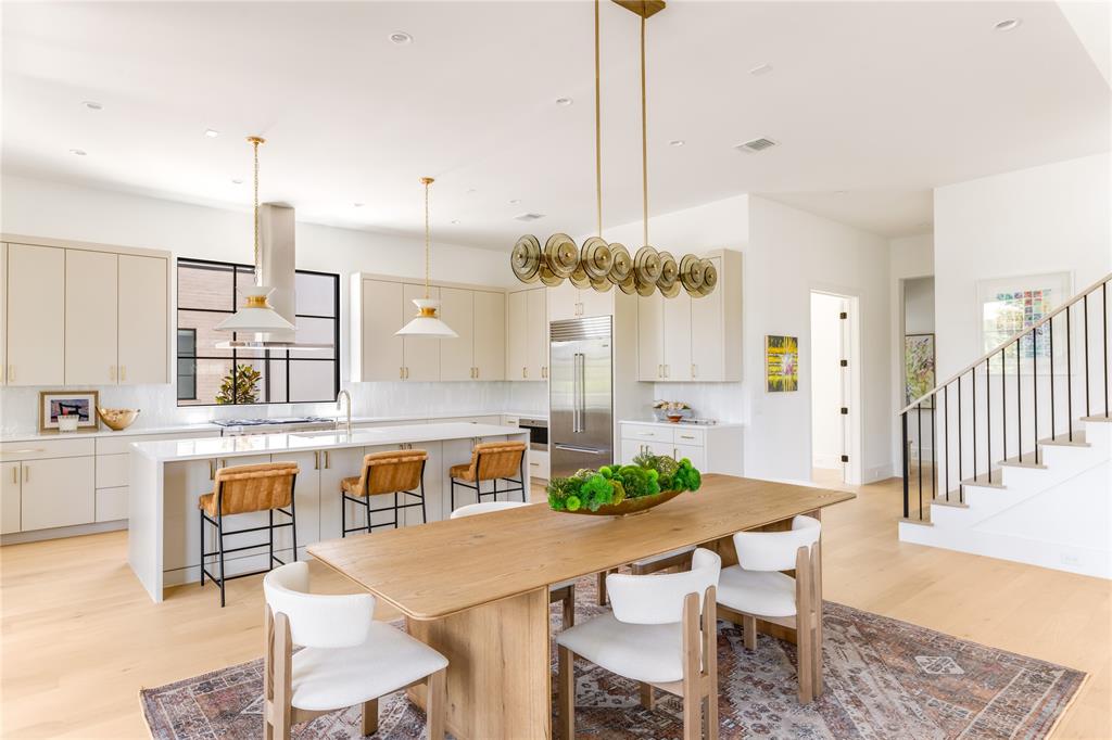 Model Home for Preston Hollow Village open Tuesday - Sunday 2pm - 4pm. Newly completed in 2023, this light-filled home is master crafted and boldly designed to define a progressive lifestyle with easy access to shopping, airports, medical districts and more. Located in the coveted Preston Hollow Village Gated Community, this 3 bedroom, 3.1 bath home is complete with hardwood floors and spans just under 3,800 Sf. With a seamless flow throughout, this open-concept, Rosewood Custom build perfectly blends modern homes with urban living. The large living and dining space merges beautifully with the fully equipped, state-of-the-art kitchen, complete with Wolf appliances, quartz countertops, ample storage and a Sub-Zero refrigerator. The downstairs primary suite is spacious and bright, featuring an en-suite bathroom and large walk-in closet with an additional storage closet. Upstairs you will find a lovely flex space with two additional bedrooms, each with an en-suite bathroom and closet. Come discover luxury living in the heart of Preston Hollow Village.