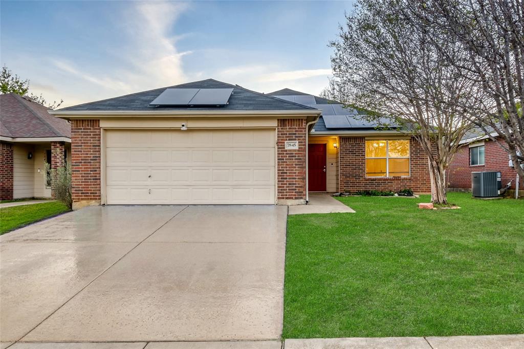 Seller will assist with closing costs or rate buy down through a preferred lender. This property features a large, open living area and an expansive kitchen equipped with ample counter space. The layout includes a split master suite featuring a generous closet and a master bath with both a garden tub and a separate shower. Additionally, all bedrooms are outfitted with walk-in closets and ceiling fans. The home also offers a highly functional, oversized utility room with a full wall of shelving for pantry or storage needs. Practical exterior features include a large fenced in back yard, offering privacy and room to entertain. The location is exceptionally convenient, offering easy access to I-30, Green Oaks, and 820, and is situated near local shopping centers and schools.