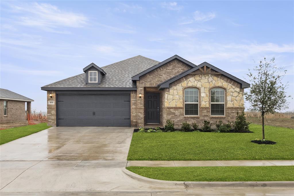 MLS# 20445655 - Built by Impression Homes - Ready Now! ~ Beautiful Impression Home located in the great town of Sanger. The outside has Brick and stone with full sod, sprinkler and Landscaping. Wood Look Tile in the main living areas, large kitchen with Stainless Steel appliances and under cabinet lights in this open concept living area.  Owners suite is tucked away from the rest of the home with a large closet. Great home with great light!