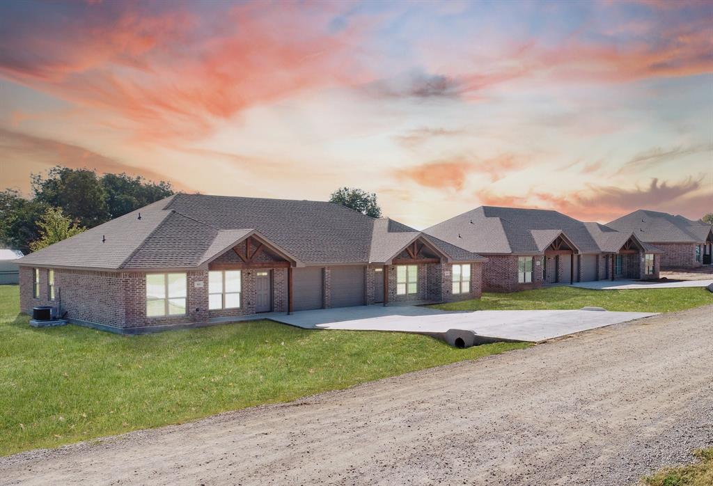 FULLY LEASED & Excellent Income Potential!  4 duplexes each with 3 bedrooms and 2 baths plus a 1 car garage and each on a 1 acre lot.  This new construction includes stained concrete floors, stainless steel appliances and granite counter tops for easy maintenance.  Two units currently renting for $1,500 and remaining 6 units at $1,600 per month.  Located in the highly rated Poolville ISD. The duplexes are on well and septic and the tenants pay for their own electricity.  Since they are new construction, the only expenses at this point are taxes and insurance.  The tax rate is 1.7828, insurance $1,084 per year per unit.