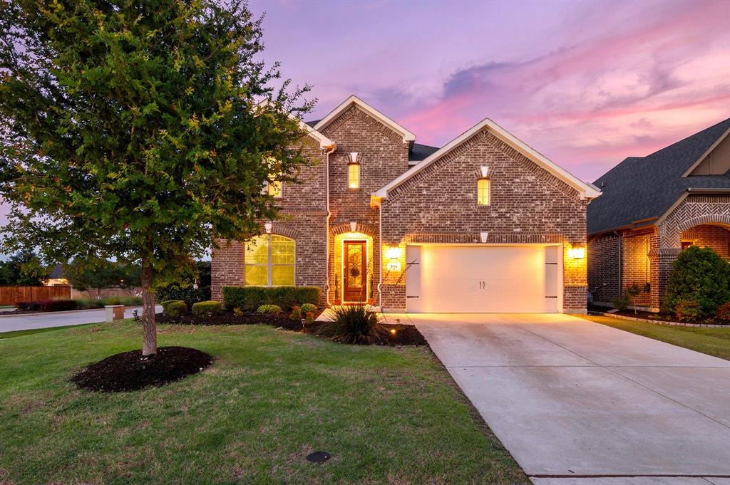 RARE CORNER LOT OPPORTUNITY in the award-winning Trinity Falls community! This beautifully maintained 5-bed, 4-bath showstopper radiates home from the moment you enter, featuring soaring ceilings, fresh designer paint, and walls of windows that flood the open-concept layout with natural light. The highly sought-after floor plan is designed for ultimate functionality, offering a private Primary Suite, a dedicated home office, and a secondary guest bedroom with a full bath all on the main floor.

At the heartbeat of the home is a chef’s dream kitchen, boasting a massive eat-in island, gas cooktop, custom pot filler, and seamless flow into a warm living area centered around a cozy gas fireplace. Retreat to the spa-like primary ensuite, which features a deep walk-in shower with dual shower heads, separate vanities, and extended storage. Practicality meets luxury throughout, including an oversized laundry room and a massive walk-in attic for exceptional storage.

Upstairs, a huge game-media flex space provides endless possibilities for a playroom or theater. Step outside to your year-round oasis, a expansive, fan-cooled covered patio perfect for dining and lounging. Enjoy a resort-style lifestyle with world-class amenities, including multiple pools, a state-of-the-art fitness center, and miles of scenic Trinity River trails. Zoned for acclaimed McKinney ISD and located just minutes from Highway 75, shopping, and dining, this home offers the perfect blend of space, style, and community!