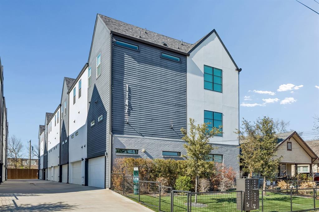 Modern farmhouse–inspired townhome ideally located near the Bishop Arts District in Oak Cliff. Thoughtfully designed floor plan offers two bedrooms upstairs and a spacious first-floor office.  This sleek townhome showcases an open-concept entertaining layout with tall ceilings, luxury vinyl plank flooring, and clean-lined modern finishes throughout. The chef’s kitchen is equipped with stainless steel appliances, quartz countertops, and a large peninsula island with bar seating, ideal for both everyday living and hosting guests.  Enjoy a welcoming community greenspace at the front of the building and a prime location on a quiet street just minutes from Methodist Hospital, the Bishop Arts District, and Downtown Dallas—offering convenient access to dining, entertainment, and major employment centers.