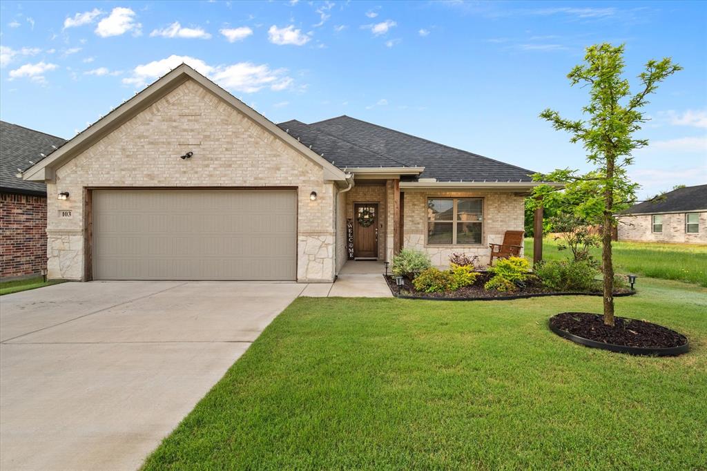 This home offers the perfect blend of modern design and everyday comfort. The open-concept layout features 4 bedrooms, 2 bathrooms, and a split floor plan creating a bright and inviting space ideal for both entertaining and daily living. The kitchen flows seamlessly into the living and dining areas, making it the heart of the home. Step outside to a spacious backyard with covered front and back patios. Enjoy the convenience of a 2 car garage, along with a fully landscaped yard that adds curb appeal and charm. Built in 2023 and located in a newer subdivision — this home is everything you’ve been looking for!