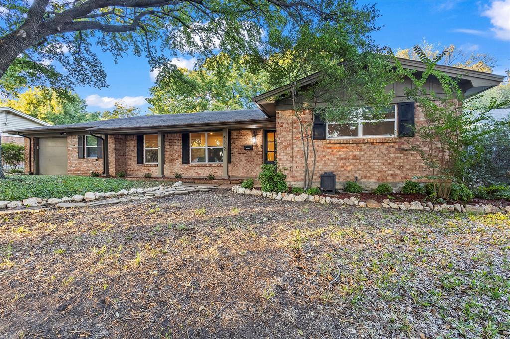Beautifully renovated Westcliff Ranch is set under a canopy of mature trees boasting quality updates + zoned Overton Park Elementary. Desirable single-level floor plan has 4 bedrooms, 3 full baths, 2 spacious family rooms and expansive backyard. Step inside to discover a thoughtfully
renovated open layout that seamlessly blends living spaces and filled with natural light. The heart of the home is its
recently updated gourmet kitchen; featuring new stainless steel appliances, brand new quartz countertops, waterfall
edge, herringbone tile, island, and new custom cabinetry, and custom floor to ceiling fireplace. Other notable features include hardwood floors, new light fixtures, recessed lighting, large utility room with storage. The private backyard is truly an oasis with a large covered patio perfect for outdoor entertaining. Other notable upgrades include irrigation system, gutters, storage shed and newer windows.