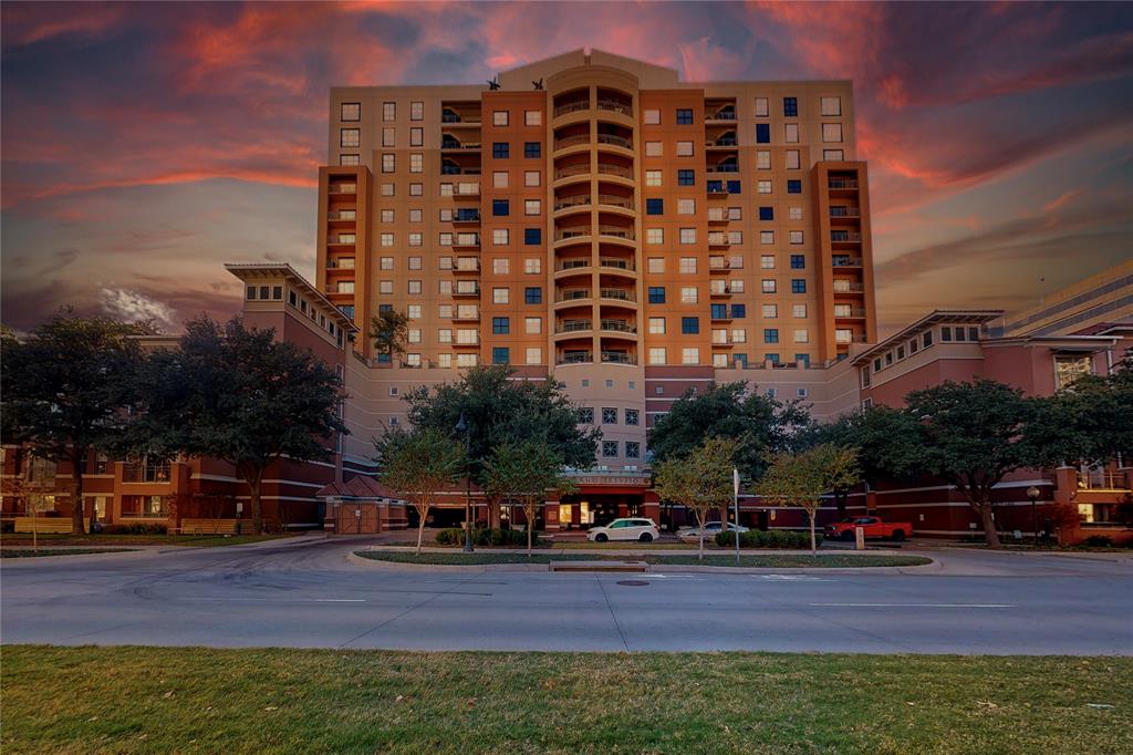 This updated light and bright corner unit features abundant windows, generously sized terrace, views of the hills of Las Colinas and Mandalay Canal. Additional features include granite counter-tops, high-end appliances, wood like flooring, two closets with built-ins, and electric solar shades. Community amenities include rooftop pool, work out facility, 24-hour concierge, activity center & more. Minutes from DFW Airport, Love Field and downtown Dallas. Walking distance to restaurants, venues such as Music Factory with live concerts and endless choices of dining. Includes 1 reserved parking space #76.