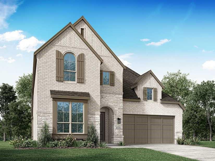 MLS# 20433919 - Built by Highland Homes - Ready Now! ~ Featured as our model home plan in BridgeWater, this home showcases a unique 1st-floor entertainment room, three guest suites with private bathrooms, & sliding doors to the covered patio. The kitchen boasts a double oven, glass accent cabinets, & quartz countertops. Gas features include a stone fireplace with custom style paneling to the 19 foot ceiling, 36 inch cooktop, & tankless water heater. The primary bathroom offers a freestanding tub, shower with accent tile floor, & double sinks with vanity space. Beautiful curb appeal with Silvercreek light brick & stone accent. Along with the interior grey, white, & taupe color scheme throughout...this home offers a perfect combination of neutral & contemporary!