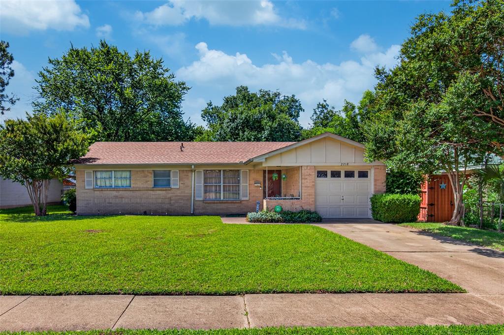 Recently updated single-story brick residence located near Johnston Elementary. It boasts excellent curb appeal, featuring lush green grass and a covered front porch with a raised garden. Inside, you'll discover luxury vinyl plank flooring throughout, eliminating any carpet. The separate dining room offers views of a tree-shaded, fenced backyard. The kitchen is equipped with ample cabinet space, granite countertops, and stainless steel appliances, including a gas cooktop. The rooms are spacious and decorated in a neutral color palette. Recent improvements in the last several years, which include a new roof, new HVAC system, and new plumbing. This home is conveniently situated near a variety of shopping and dining options, as well as DFW Airport.