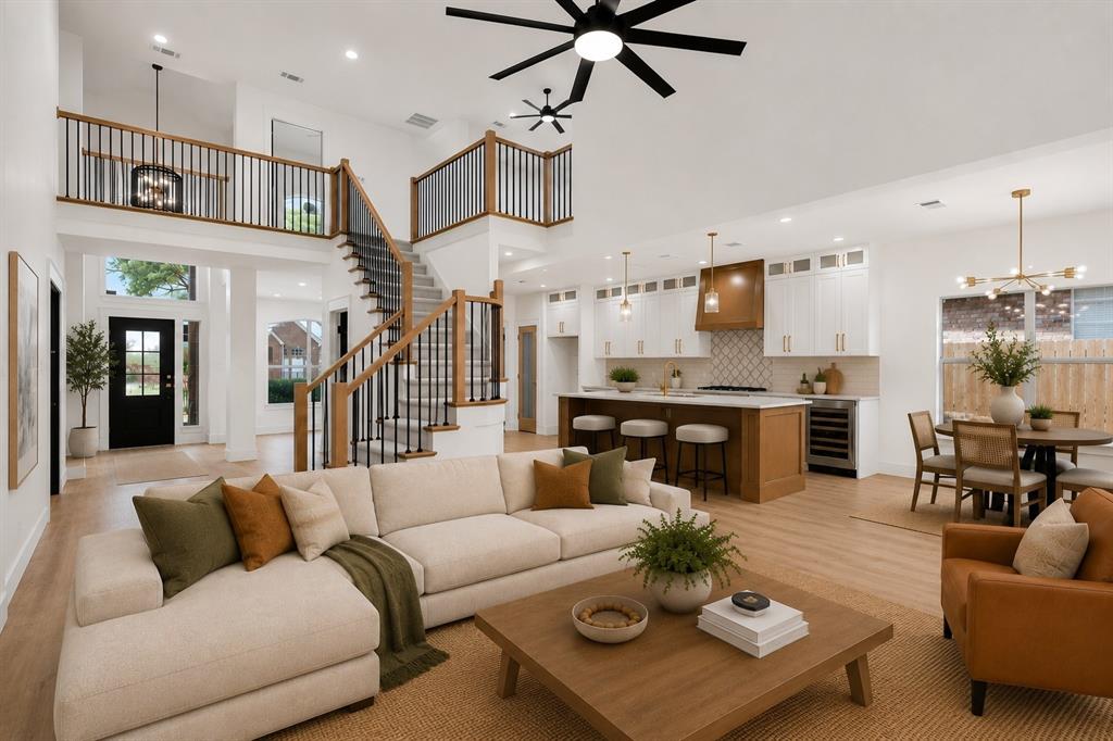FULLY UPDATED & MOVE-IN READY! This 4-bedroom, 2.5-bath home is magazine worthy & has all the designer touches to wow your guests. Tucked away & on a quiet cul-de-sac street in McKinney's highly desirable Northcreek community. Extensive 2026 updates incl: new roof, energy-efficient windows, fully renovated & remodeled kitchen & bathrms, added insulation, new flooring & paint (full list in Transaction Desk). It feels like a brand-new home w the charm of an established neighborhood.  A dedicated front office offers direct access to a private side patio-an ideal spot to step outside for a work break. The frml dining room flows seamlessly into the stunning kitchen, where a massive quartz island, miles of counter space, a 5-burner gas cooktop, BI wine fridge, & coffee bar make entertaining effortless. The adjoining breakfast nook opens to the backyard through a glass slider, while the spacious family room showcases a striking tile fireplace & peaceful backyard views. The 1st-floor primary suite is a relaxing retreat featuring a beautifully updated ensuite bath with quartz countertops & an oversized dbl shower. A convenient laundry room & powder bath complete the main level. Upstairs, the versatile game room includes a flexible niche perfect for a media area, homework station, or craft space. Three additional bedrooms all feature walk-in closets, & one offers convenient J & J access to the full bath. Outside, enjoy a freshly landscaped, newly sodded backyard with a charming stone patio ready for relaxing or entertaining. Located minutes from Highways 75 & 121, you'll enjoy quick commutes & easy access to Trader Joe's, shopping, dining, & Historic Downtown McKinney. Just beyond the neighborhood are El Dorado Golf & Country Club, scenic walking trails, beautiful parks, greenbelts with mature trees, & a top-rated elementary school just down the trail. Plus, McKinney ISD's K-8 open enrollment offers added flexibility in choosing the school that's right for your family.