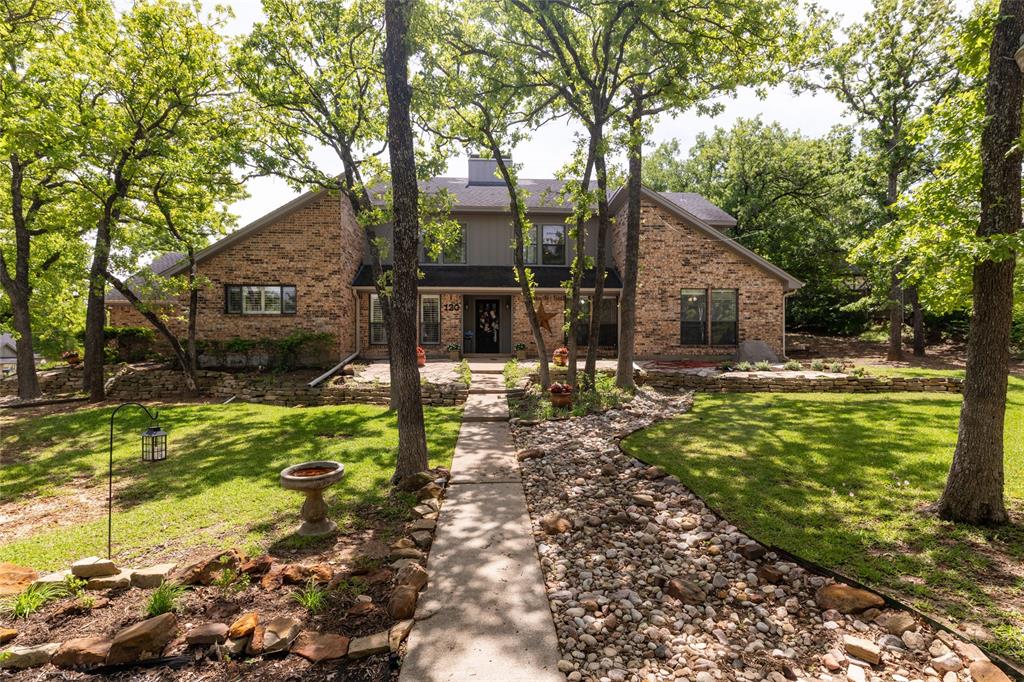 Welcome to your next chapter! Nestled on a stunning .91-acre wooded lot, this spacious 4,004 sq ft home offers the perfect blend of privacy, comfort, and functionality. With 5 spacious bedrooms and 4 full bathrooms, the thoughtfully designed layout features 3 generous living areas and 2 dining spaces—ideal for both everyday living and effortless entertaining. The large granite and stainless steel kitchen is a true centerpiece, offering abundant cabinet and counter space, along with double ovens ready to handle everything from weeknight dinners to holiday gatherings. The flexible floorplan provides 4 bedrooms on the main level, while upstairs offers a more private retreat complete with an additional bedroom, full bath, and its own living area with a cozy fireplace—perfect for guests or multi-generational living. Downstairs, the game room is made for gathering, featuring a wet bar, wine storage, and beverage fridge—whether you're hosting game day or settling in to binge your favorite Taylor Sheridan series. Storage is abundant throughout the home, ensuring both beauty and practicality. Step outside to your private backyard oasis where a sparkling pool is surrounded by mature trees, creating a peaceful, secluded setting. There’s still plenty of grassy space for play—think flag football, fetch with your furry friends, or room to run and unwind. The 3-car garage offers ample space for vehicles and storage, while an additional concrete pad provides flexibility for boat or RV parking—or even a spot for a basketball game or outdoor fun. All of this is set in an excellent location that offers a quiet, country feel while keeping you just minutes from major conveniences, dining, and entertainment. This exceptional property delivers space, versatility, and a serene natural backdrop—all in one remarkable home. Some furniture and furnishings are available for separate purchase, including the beautiful, antique baby grand piano. **Buyer to verify all information contained herein**