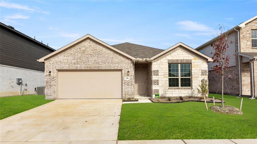 MLS# 20383620 - Built by HistoryMaker Homes - Ready Now! ~ SPECIAL PROMOTION: 5.99% FIXED RATE CURRENTLY AVALIABLE !!! Gorgeous new construction home, 4 bed, 2 bath one story. Full Brick, White Cabinets, granite countertops, Large Kitchen Island, Recess lighting in Kitchen, Large 60 inch shower in master suite, Dual Sink Vanity, Walk in closets, open concept floor plan with plenty of functional space. Van Alstyne is conveniently located off 75 just north of McKinney and has A rated schools. Get a brand new home at an affordable price in a great school district! The value is unbeatable! Photos are representative. Subject property is still under construction. Photos are representative!