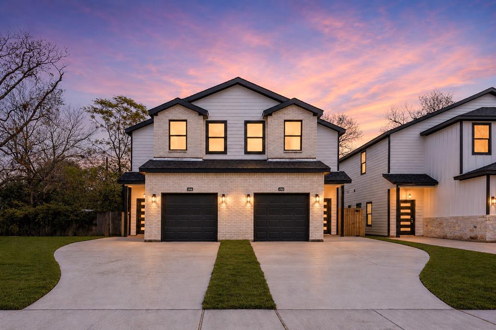 Great opportunity to own a brand new full duplex in Fort Worth! Built in 2025, this multi-family property offers a total of 8 bedrooms and 4 full bathrooms and 2 half baths in each unit, situated on a spacious lot. Each side features a contemporary open floor plan, highlighted by a stylish kitchen with quartz countertops, a large kitchen island, and seamless flow into the living and dining areas perfect for entertaining. The primary suite is conveniently located on the first floor, tucked toward the rear for added privacy. Upstairs, you'll find three additional bedrooms and a full bath with double vanities, a large tub shower layout. Each unit also includes washer and dryer hookups, a 1-car attached garage, and separate outdoor fenced backyard spaces, ideal for owners or tenants seeking comfort and functionality. Less than 10 miles from downtown Fort Worth, this turnkey duplex offers modern design, flexible and convenient floor plan. Don’t miss your chance to own this thoughtfully designed duplex, schedule your showing today!