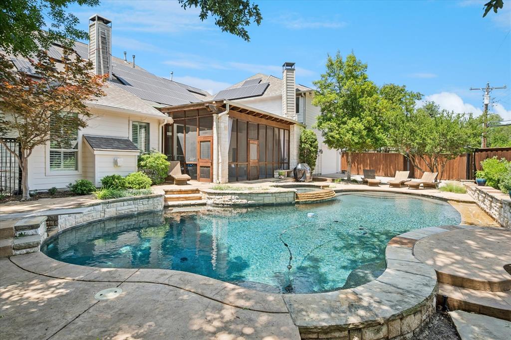 Welcome to this stunning custom-built 2003 home offering the perfect blend of luxury, space, and functionality in a highly desirable neighborhood. This move-in ready property features 5 spacious bedrooms and 5.1 bathrooms, including a large primary suite on the main floor complete with an updated spa-like bath and a custom walk-in closet.
The open-concept layout showcases a bright sunroom that flows seamlessly into the updated kitchen and breakfast area, all opening to a generous living room—ideal for everyday living and entertaining. A dedicated home office provides the perfect work-from-home space, while the extra-large upstairs game room offers endless flexibility for recreation or relaxation.
Step outside to your private backyard retreat featuring a beautiful covered patio with fireplace, sparkling pool, and a dog run—perfect for enjoying outdoor living year-round. Additional highlights include a 3-car garage, modern updates throughout, and thoughtfully designed living spaces.
Ideally located near the private school corridor, with convenient access to top-rated schools, premier shopping, and dining, this exceptional home truly checks every box.