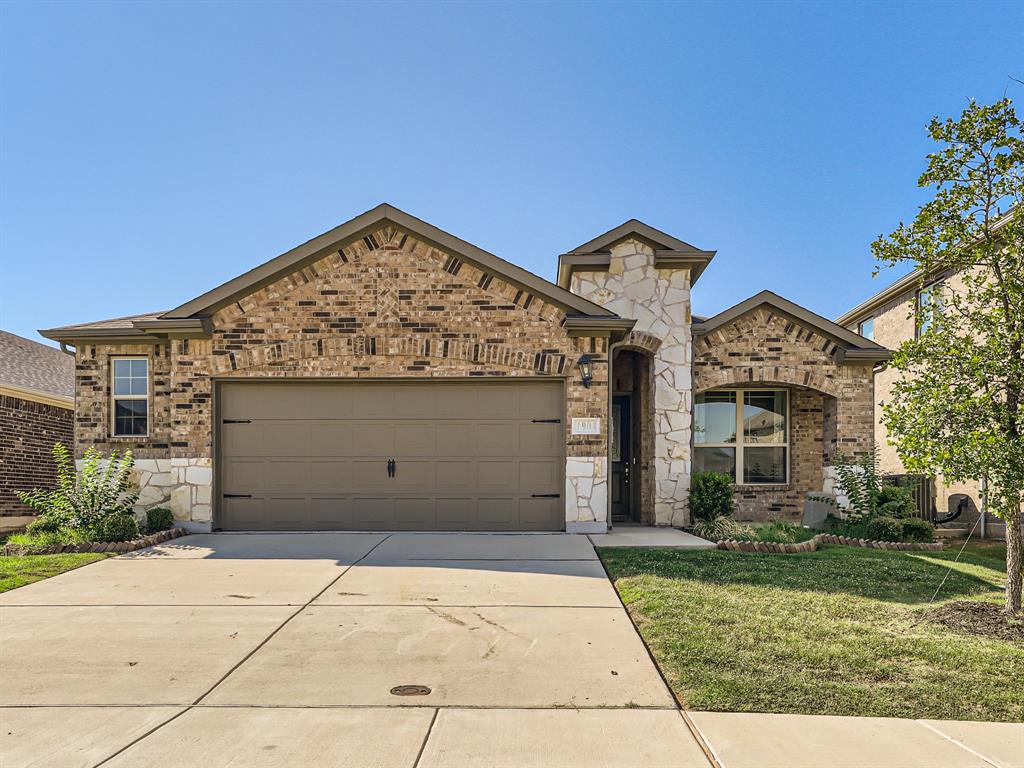 Beautiful 3-bedroom, 2-bathroom home on a great lot in Denton County. This stunner boasts a welcoming color palette and seamless wood laminate floors creating warmth and elegance. The kitchen features stainless steel appliances, granite countertops and ample storage space. The open layout seamlessly connects the kitchen to the dining and living areas. The master bedroom, with its ensuite bathroom, offers a serene retreat at the end of the day. The secondary bedrooms are thoughtfully placed to ensure privacy for all. Outside you'll discover a generously sized fenced backyard, perfect for outdoor gatherings, gardening, or simply enjoying some sunshine. This Denton County community is not just about the charming home but also about its prime location. It's conveniently situated near great shopping, schools, and is just minutes away from Hwy-380, providing easy access to major transportation routes. What more could you ask for? Click the Virtual Tour link to view the 3D walkthrough.