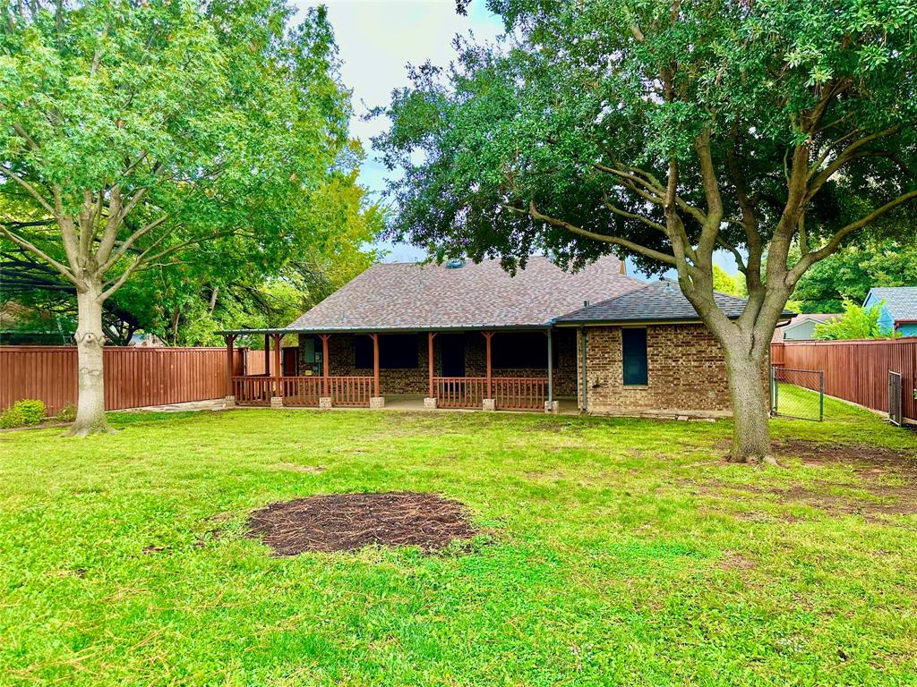 Lovingly maintained 3 bed-2 full bath-2 car garage with hardwood floors, fireplace, covered patio and fenced yard in award-winning HEB ISD. Primary bedroom has a large attached bathroom that been remodeled with large walk-in-shower and oversized closet with built ins for extra storage. Second two bedrooms share a bathroom with a shower and tub. Two living areas so one could be used as an office or a play area. Hardwood floors throughout. 

Backyard with wooden fence has plenty of shade plus a covered 35-foot patio offers a great way to enjoy privacy. Situated on a cul-de-sac and close to the walking trails of Bedford. Located just off Cheek-Sparger in Bedford with easy access to DFW airport, restaurants & shopping. Enjoy the vaulted ceilings in the living room with a wood-burning fireplace. Attic has lots of storage, shelving, and radiant barrier to keep electric costs down. Washer dryer hookup but landlord could provide them if tenant wanted. Come see this property today!