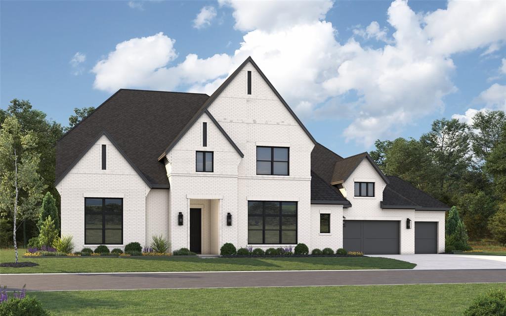 MLS# 20956788 - Built by Tradition Homes - Ready Now! ~ This stunning new construction single-family residence in the desirable Mustang Lakes subdivision offers an expansive 5,381 square feet of elegant living space, designed with a traditional style and modern comforts. With 5 primary bedrooms and 6 bathrooms. The open floorplan features three living areas, a stylish kitchen island, and a dining area perfect for gatherings. Additional highlights include vaulted ceilings, smart home technology, and abundant natural light. Outdoors, enjoy a covered patio, private yard, and landscaped corner lot with a sprinkler system. The residence is equipped with ENERGY STAR heating and cooling systems for efficiency. Located within the highly regarded Prosper ISD, with easy access to schools!