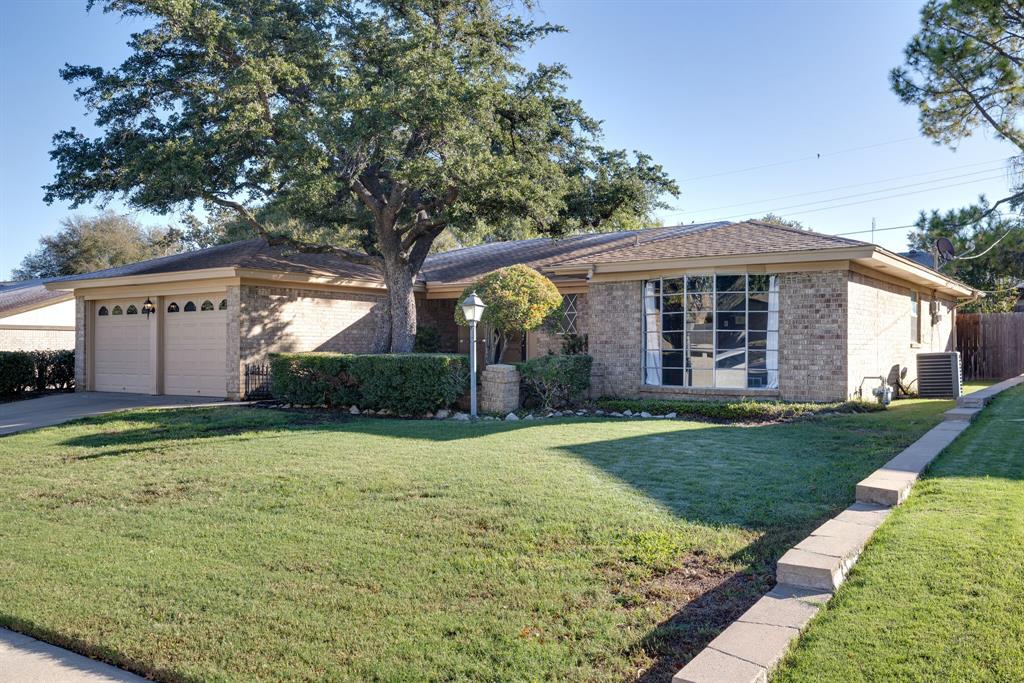 BACK ON MARKET! Wonderful 4 bedroom home in established Hurst neighborhood. Prime location! Close to DFW airport, shopping, restaurants, etc. Birdville schools including Birdville High, Smithfield Middle, and Walker Creek elementary. Great treed backyard for play and relaxation. Enclosed sunroom, for expanded living space and entertainment options. Gas log fireplace with gas starter provides warmth and ambiance. New engineered wood flooring in spacious living room. New carpet in front bedroom and master closet. Quality updates have been made to the kitchen and primary bath. Gas heat and gas water heater provides increased efficiency which translates into utility cost savings during the winter months. Front porch and courtyard provides a welcoming venue for neighborhood gatherings. This is a wonderful opportunity to own property in Hurst and Birdville ISD at a very affordable price. Roof deemed insurable by State Farm. Seller willing to replace with an acceptable offer.