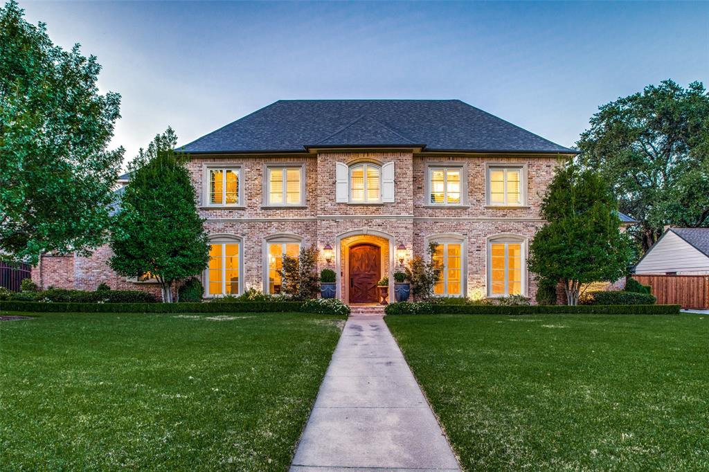 Exquisite custom built in Preston Hollow’s Meadowood Estates nestled on  .456 acres. Masterfully crafted with architectural details and fresh updates this open floorplan include grand formal living, dining & study. Home has 5 bedrooms, primary & one secondary down, 5.5 baths, bright family room with natural light overlooking the backyard. Remodeled entire first floor w more open layout, all new wood floors, bathroom floors and more!
Beautifully remodeled kitchen will entice the family chef. Master suite offers patio access, remodeled bath w dual vanities, 2 large closets & walk in cedar closet. 3 large bedrooms, flex space&large enclosed game room upstairs.The timeless design continues through to the incredible outdoor living area w fireplace, outdoor kitchen, soft-water pool, mature trees, yard space, 3-car garage, porte cochere & side driveway for play space or parking. This truly magnificent home offers the perfect combination of luxury, comfort & entertainment in a serene setting.